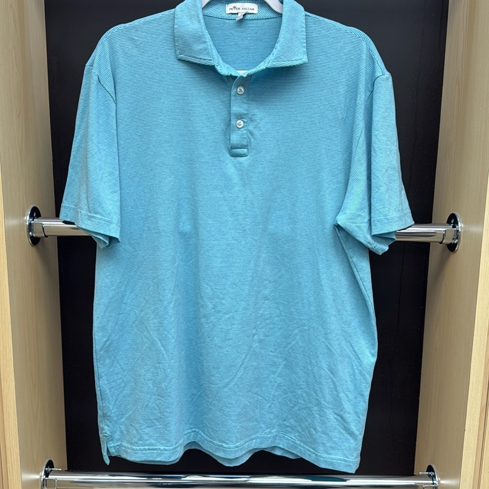 PETER MILLAR S/S CREST ISLE STRIPE POLO GOLF SHIRT Size M